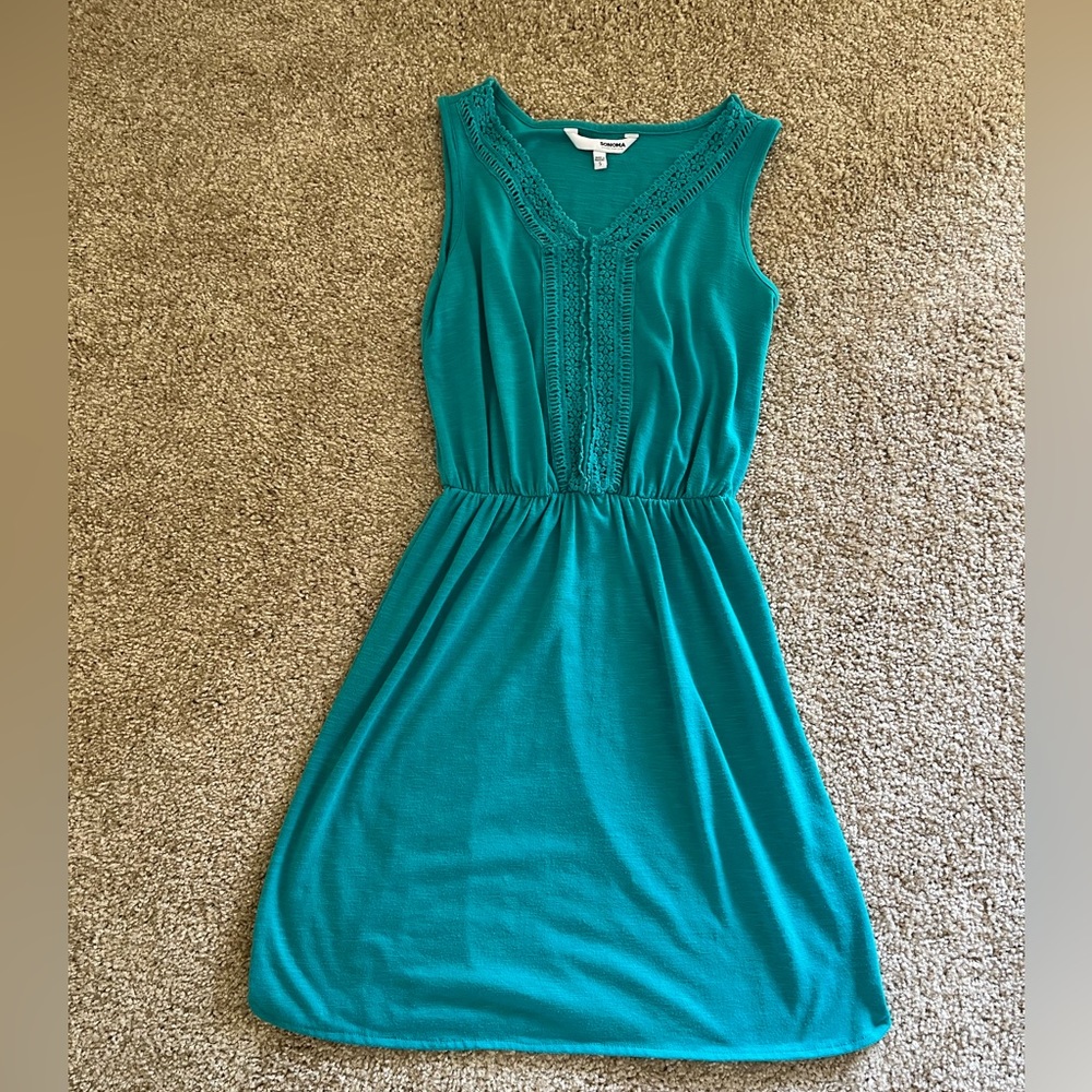 SONOMA - one piece A-line sleeveless dress - green